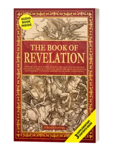Front cover of The Book of Revelation by Jeremy Payton, red and gold with an audiobook flash.