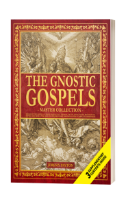 Front cover of The Gnostic Gospels: Master Collection, red and gold with an audiobook flash.